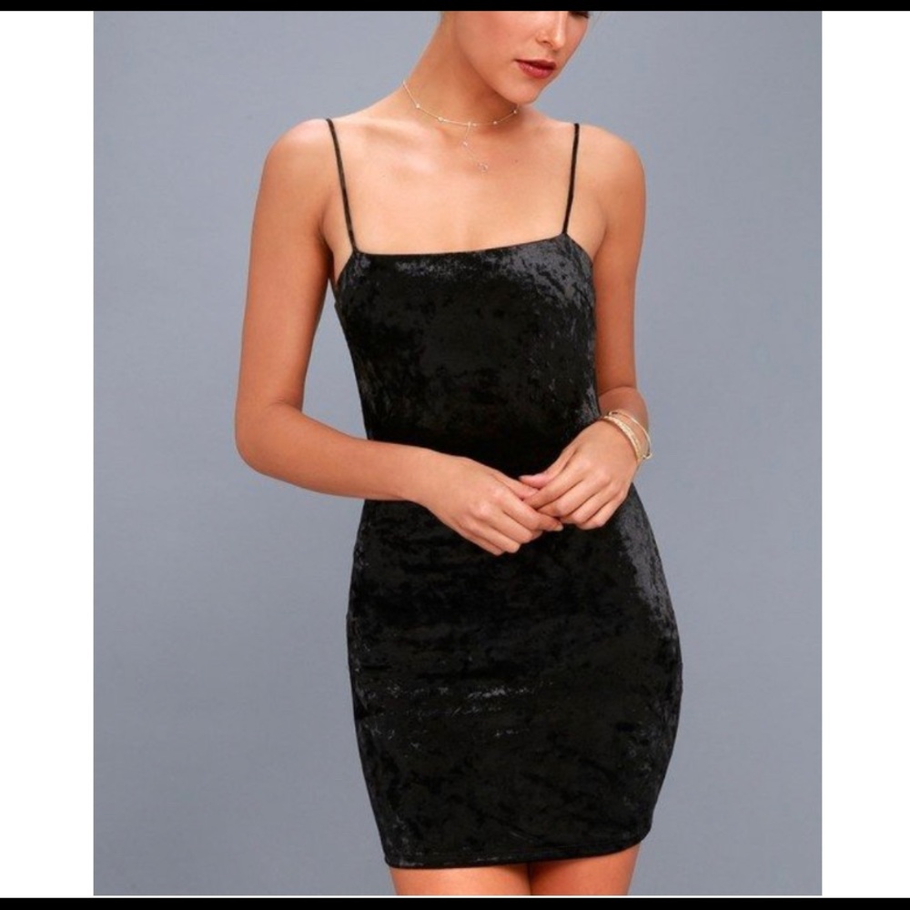 Flirty and Fierce Mini Black Velvet Dress